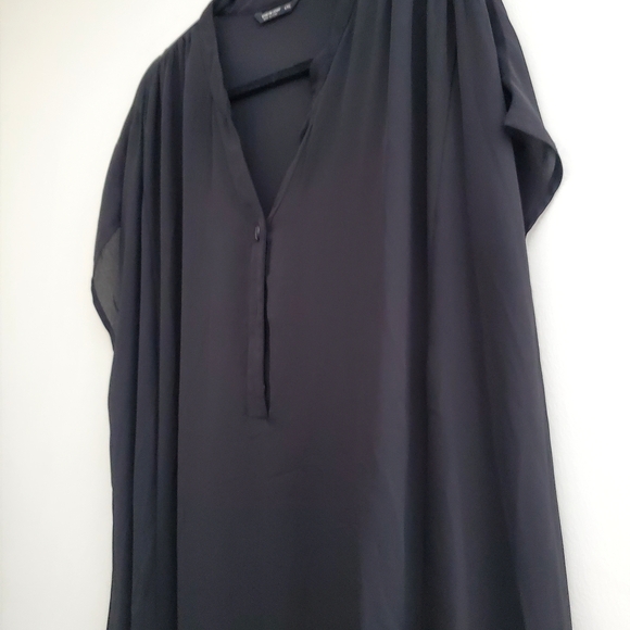 SHEIN Curve Sheer Elegant Black Tunic Dress - Picture 3 of 7